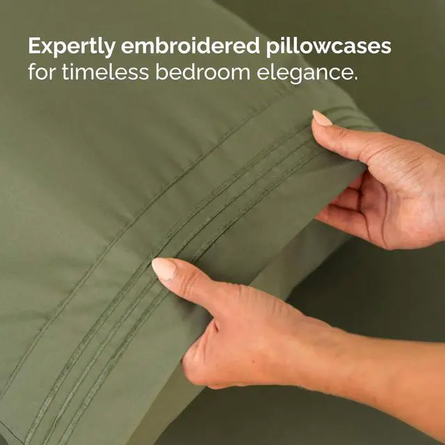 Alt view image 7 of 7 - Flex Top Split Head King 4 Piece Sheet Set - Ultra-Soft, Breathable & Cooling Bed Sheets Set - Hotel Luxury Bedding for Women & Men with Deep Pockets - Wrinkle and Fade Free - Oeko-Tex - Sage Green