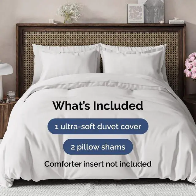 Alt view image 2 of 7 - Duvet Cover Super King Size Set - Extra Soft Super King Duvet Cover 108" x 98" with 2 Pillow Shams for Women, Men, Kids & Teens - Comfy, Cozy, Hotel Luxury with Zipper Closures & Ties (French Grey)