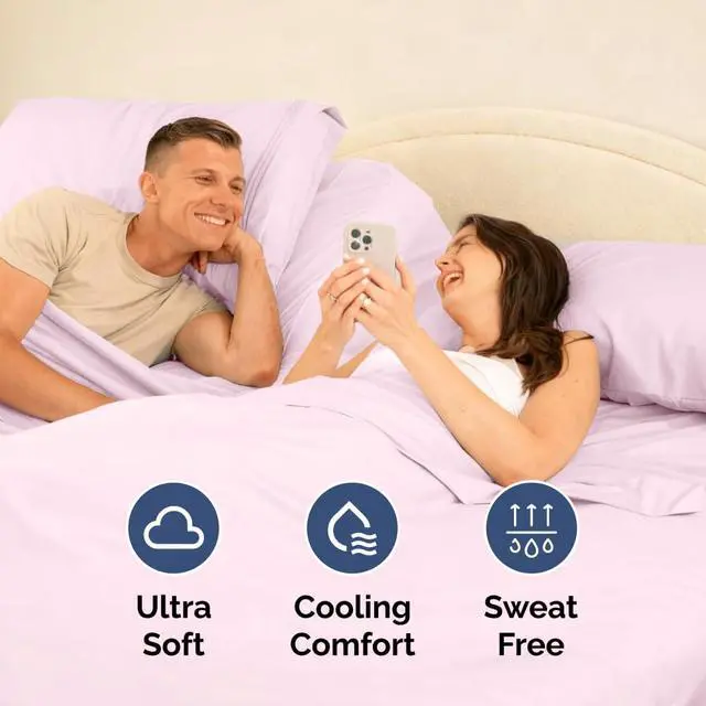 Alt view image 5 of 7 - Flex Top Split Head King 4 Piece Sheet Set - Ultra-Soft, Breathable & Cooling Bed Sheets Set - Hotel Luxury Bedding for Women & Men with Deep Pockets - Wrinkle and Fade Free - Oeko-Tex - Light Pink