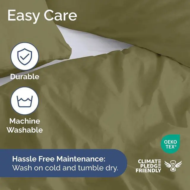 Alt view image 6 of 7 - Duvet Cover Full Size Set - Extra Soft Full Duvet Cover 80" x 90" with 2 Pillow Shams for Women, Men, Kids & Teens - Hotel Luxury, Easy-Care w/Zipper Closures & Ties - Comfy & Breathable (Sage Green)