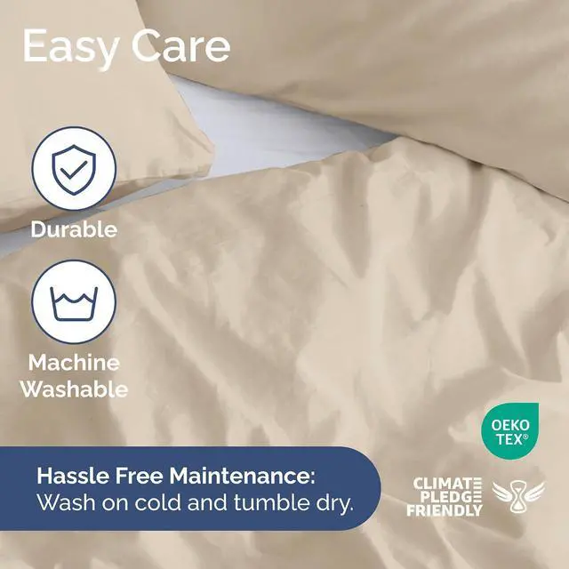 Alt view image 6 of 7 - Duvet Cover Full Size Set - Extra Soft Full Duvet Cover 80" x 90" with 2 Pillow Shams for Women, Men, Kids & Teens - Hotel Luxury, Easy-Care w/Zipper Closures & Ties - Comfy and Breathable (Wheat)