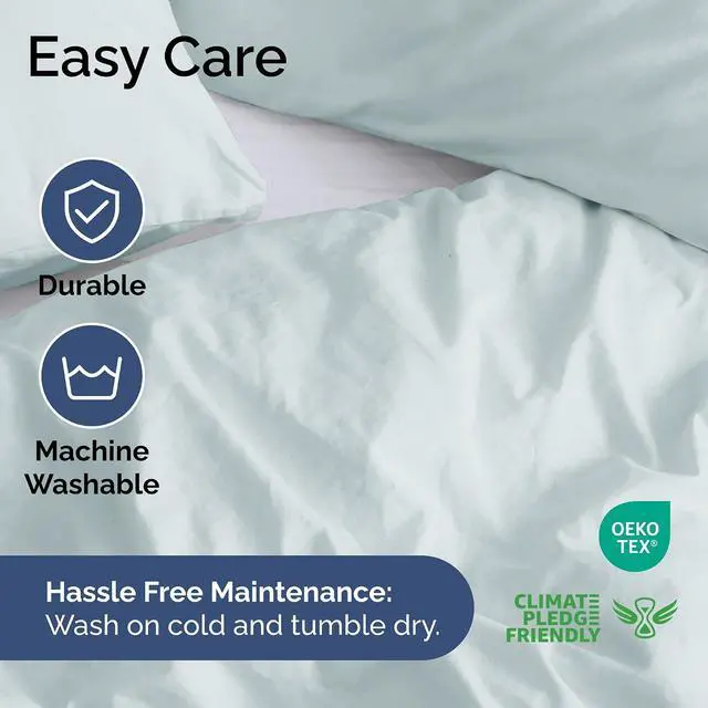 Alt view image 6 of 7 - Duvet Cover Cal King Size Set - Extra Soft Cal King Duvet Cover 104" x 98" with 2 Pillow Shams for Women, Men, Kids & Teens - Hotel Luxury with Zipper Closures & Ties - Comfy & Breathable (Ice Blue)