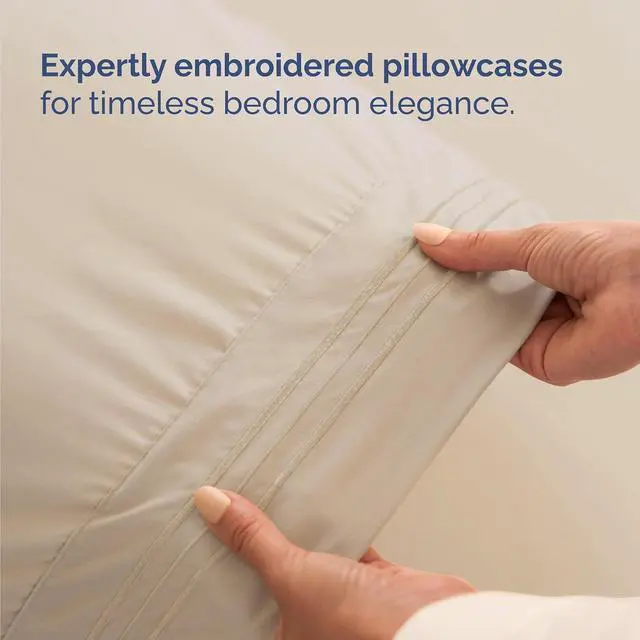 Alt view image 6 of 7 - Cal King Size 4 Piece Sheet Set - Comfy Breathable & Cooling Sheets - Hotel Luxury Bed Sheets for Women & Men - Deep Pockets, Easy-Fit, Extra Soft & Wrinkle Free Sheets - Wheat Oeko-Tex Bed Sheet Set