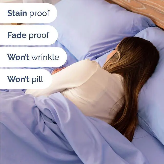 Alt view image 5 of 7 - Split King Size 5 Piece Sheet Set - Comfy Breathable & Cooling Sheets - Hotel Luxury Bed Sheets for Women & Men - Deep Pockets, Easy-Fit, Soft & Wrinkle Free Sheets - Lavender Oeko-Tex Bed Sheet Set