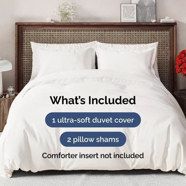 Alt view image 2 of 7 - Duvet Cover Oversized King Size Set - Extra Soft Oversized King Duvet Cover 120" x 98" with 2 Pillow Shams for Women, Men, Kids & Teens - Comfy Hotel Luxury w/ Zipper Closures & Ties (Antique White)