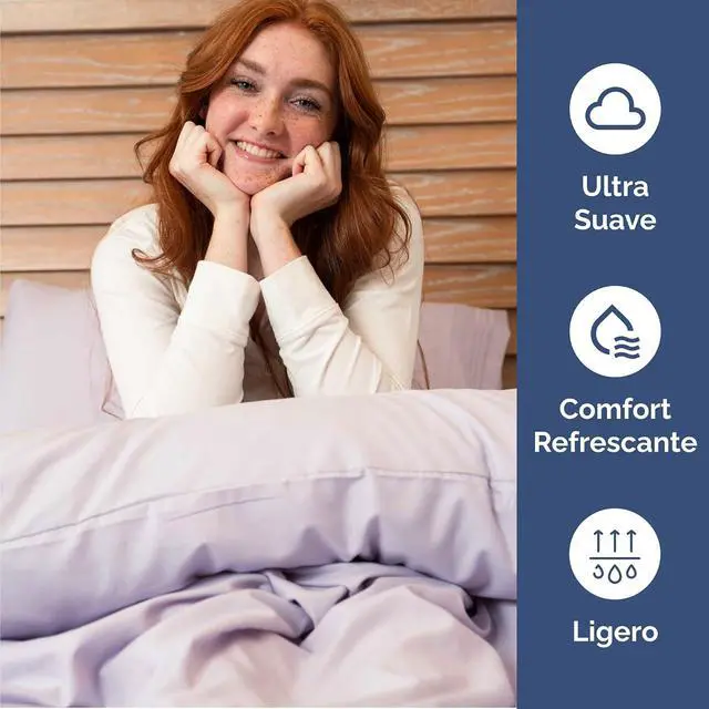 Alt view image 4 of 7 - Cal King Size 4 Piece Sheet Set - Comfy Breathable & Cooling Sheets - Hotel Luxury Bed Sheets for Women & Men - Deep Pockets, Easy-Fit, Soft & Wrinkle Free Sheets - Light Lavender Oeko-Tex Bed Sheets