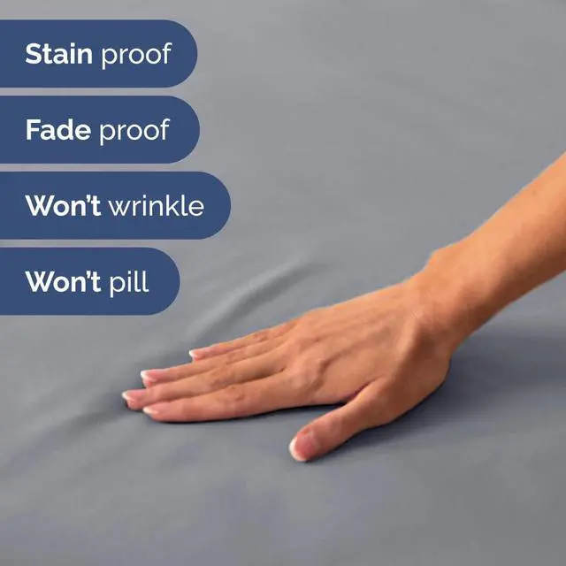 Alt view image 7 of 7 - Short Queen Size 4 Piece Sheet Set - RV Short Queen, Ultra-Soft, Breathable & Cooling Bed Sheets Set w/ Deep Pockets - Hotel Luxury Bedding for Women & Men - Wrinkle Free & Fade Resistant - Steel Blue