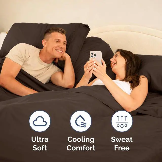 Alt view image 5 of 7 - Flex Top Split Head King 4 Piece Sheet Set - Ultra-Soft, Breathable & Cooling Bed Sheets Set - Hotel Luxury Bedding for Women & Men with Deep Pockets - Wrinkle Free & Fade Resistant - Oeko-Tex - Brown