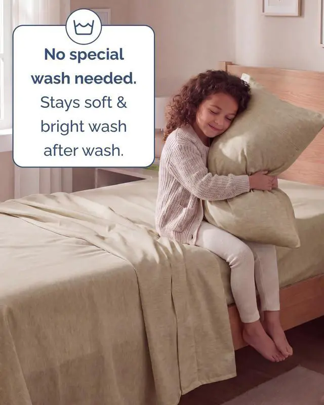 Alt view image 6 of 7 - Twin Size 3 Piece Sheet Set - Comfy Breathable & Cooling Sheets - Hotel Luxury Bed Sheets for Women & Men - Deep Pockets, Easy-Fit, Soft & Wrinkle Free Sheets - Heathered Beige Oeko-Tex Bed Sheet Set