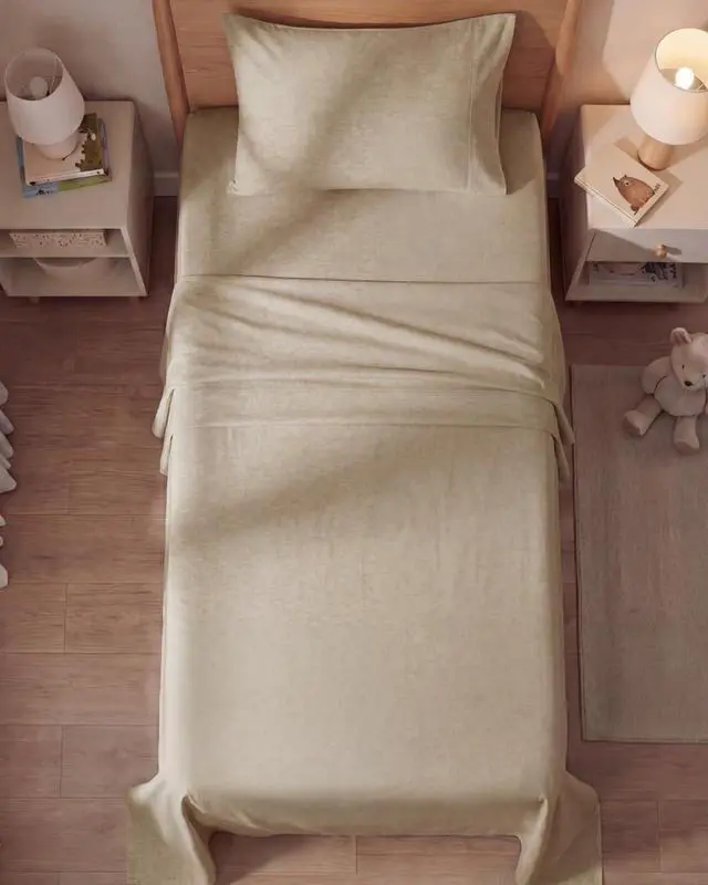 Alt view image 7 of 7 - Twin Size 3 Piece Sheet Set - Comfy Breathable & Cooling Sheets - Hotel Luxury Bed Sheets for Women & Men - Deep Pockets, Easy-Fit, Soft & Wrinkle Free Sheets - Heathered Beige Oeko-Tex Bed Sheet Set