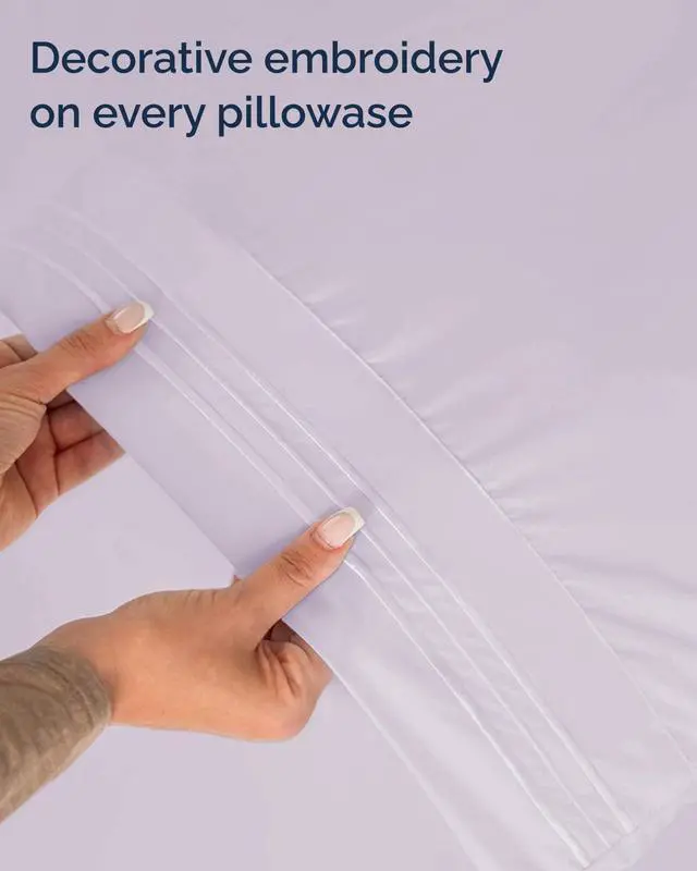 Alt view image 7 of 7 - Twin XL Size 3 Piece Sheet Set - Comfy Breathable & Cooling Sheets - Hotel Luxury Bed Sheets for Women & Men - Deep Pockets, Easy-Fit, Soft & Wrinkle Free Sheets - Light Lavender Oeko-Tex Bed Sheets