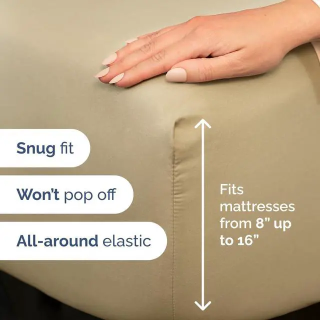 Alt view image 3 of 7 - Full Size 4 Piece Sheet Set - Comfy Breathable & Cooling Sheets - Hotel Luxury Bed Sheets for Women & Men - Deep Pockets, Easy-Fit, Extra Soft and Wrinkle Free Sheets - Beige Oeko-Tex Bed Sheet Set