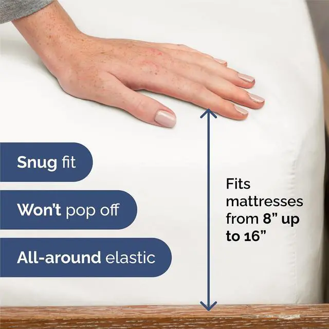 Alt view image 3 of 7 - Split King Size 5 Piece Sheet Set - Comfy Breathable & Cooling Sheets - Hotel Luxury Bed Sheets for Women & Men - Deep Pockets, Easy-Fit, Extra Soft & Wrinkle Free - Antique White Oeko-Tex Bed Sheets