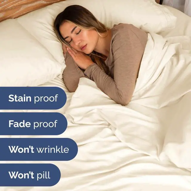 Alt view image 6 of 7 - Flex Top Split Head King 4 Piece Sheet Set - Soft, Breathable & Cooling Bed Sheets Set - Hotel Luxury Bedding for Women & Men with Deep Pockets - Wrinkle Free & Fade Resistant - Oeko-Tex - Off White
