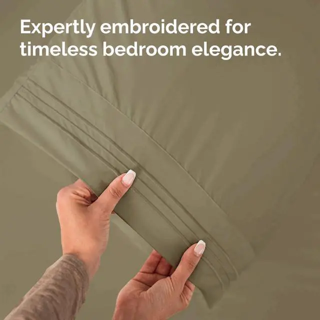 Alt view image 6 of 7 - Queen Pillow Cases Set of 4 - Ultra Soft Hotel Quality Pillowcase Covers - Comfy, Cozy & Wrinkle Free - Shrinkage, Stain and Fade Resistant - Machine Washable Pillow Protectors - 4 Piece Set - Khaki