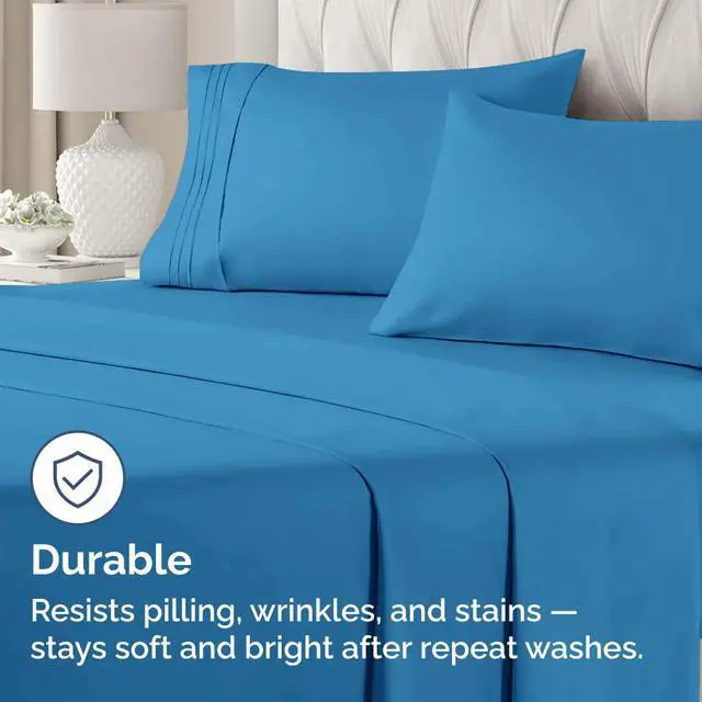 Alt view image 4 of 7 - Queen Pillow Cases Set of 2 - Ultra Soft Hotel Quality Pillowcase Covers - Comfy, Cozy & Wrinkle Free - Shrink, Stain & Fade Resistant - Machine Washable Pillow Protectors - 2 Piece Set - Denim Blue