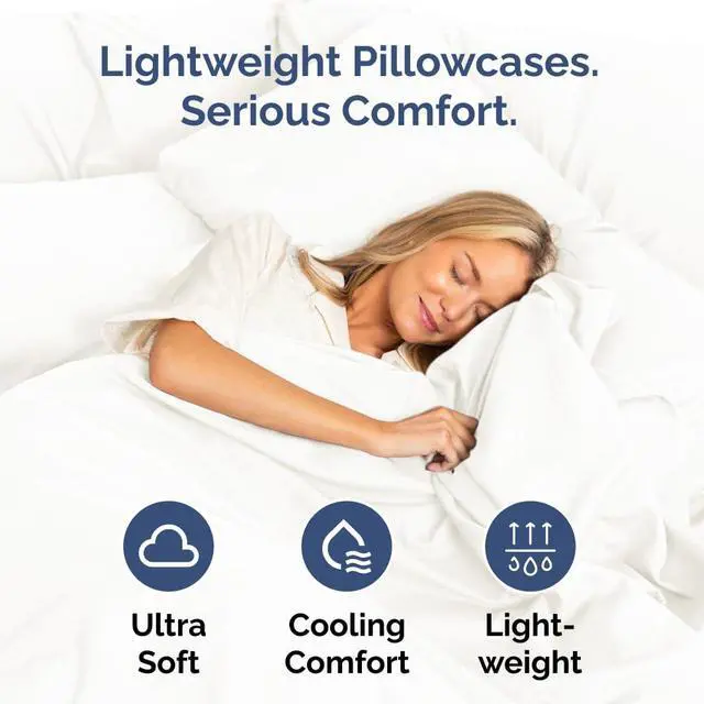 Alt view image 3 of 7 - King Pillow Cases Set of 2 - Ultra Soft Hotel Quality Pillowcase Covers - Comfy, Cozy & Wrinkle Free - Shrinkage and Fade Resistant - Machine Washable Pillow Protectors - 2 Piece Set - Antique White