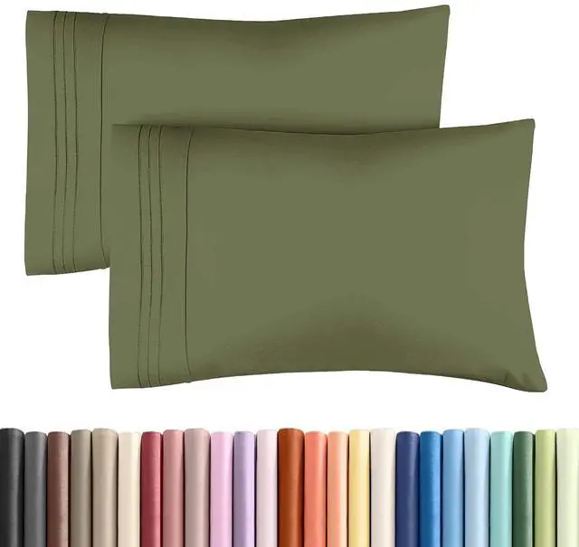 Main image of Standard Pillow Cases Set of 2 - Soft Hotel Quality Pillowcase Covers - Comfy & Wrinkle Free - Stain and Fade Resistant - Machine Washable Pillow Protectors - 2 Piece Set - Standard Size Sage Green