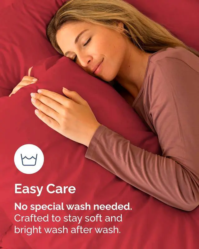 Alt view image 6 of 7 - King Standard Pillow Cases Set of 8 - Ultra Soft Hotel Quality Pillowcase Covers - Comfy & Wrinkle Free - Shrink, Stain & Fade Resistant - Soft, Machine Washable Pillow Protectors - 8 Piece Set - Red