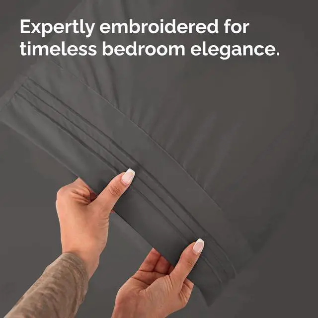 Alt view image 6 of 7 - King Standard Pillow Cases Set of 4 - Soft Hotel Quality Pillowcase Covers - Comfy Bedding for Women, Men, Kids & Teens - Machine Washable Pillow Protectors - 4 Piece Set - King Standard Size Charcoal