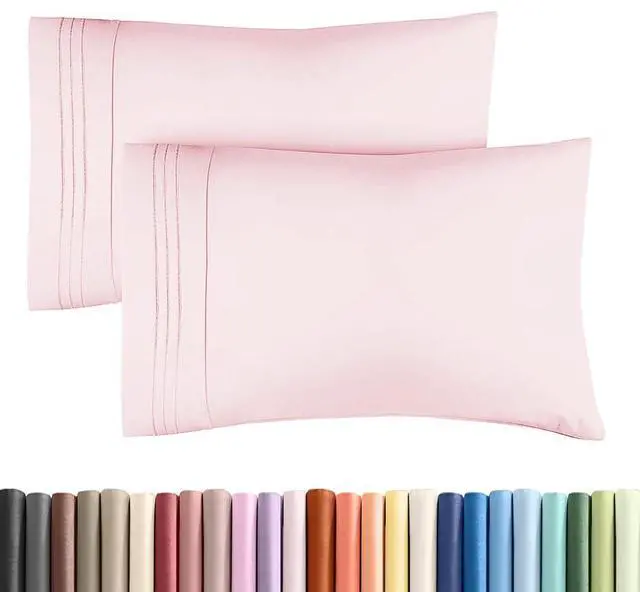 Main image of King Standard Pillow Cases Set of 2 - Ultra-Soft Hotel Quality Pillowcase Covers - Comfy, Cozy & Fade Free - Wrinkle Resistant - Machine Washable Pillow Protectors - 2 Piece Set - Lavender Pink