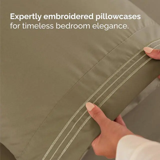 Alt view image 6 of 7 - Queen Size 4 Piece Sheet Set - Comfy Breathable & Cooling Sheets - Hotel Luxury Bed Sheets for Women & Men - Deep Pockets, Easy-Fit, Extra Soft and Wrinkle Free Sheets - Khaki Oeko-Tex Bed Sheet Set