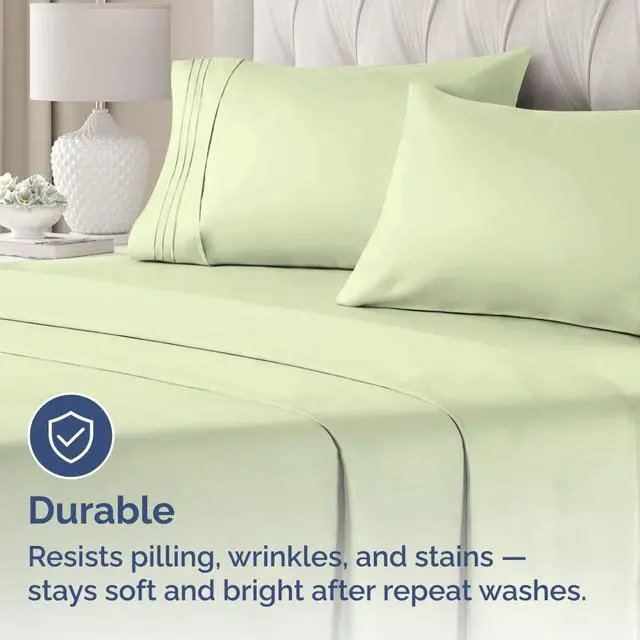 Alt view image 4 of 7 - King Standard Pillow Cases Set of 4 - Soft Hotel Quality Pillowcase Covers - Comfy Bedding for Women, Men, Kids & Teens - Machine Washable Pillow Protectors - 4 Piece - King Standard Light Sage Green