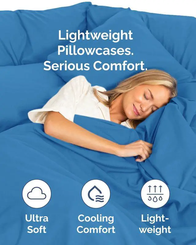 Alt view image 3 of 7 - Standard Pillow Cases Set of 10 - Ultra Soft Hotel Quality Pillowcase Covers - Comfy & Wrinkle Free - Shrink, Stain and Fade Resistant - Machine Washable Pillow Protectors - 10 Piece Set - Royal Blue