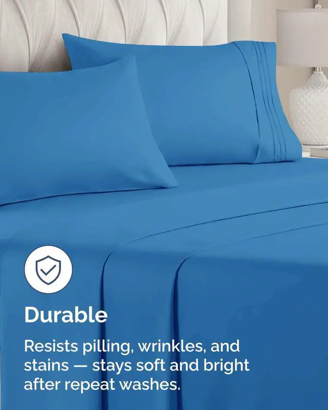 Alt view image 4 of 7 - Standard Pillow Cases Set of 10 - Ultra Soft Hotel Quality Pillowcase Covers - Comfy & Wrinkle Free - Shrink, Stain and Fade Resistant - Machine Washable Pillow Protectors - 10 Piece Set - Royal Blue