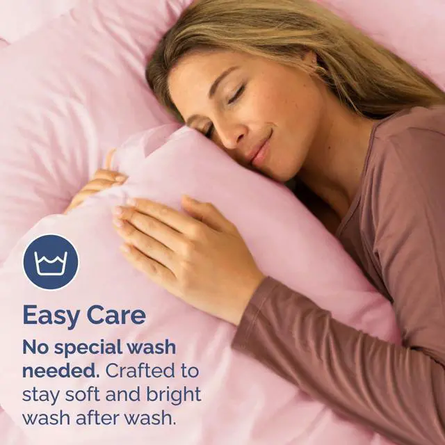 Alt view image 5 of 7 - Queen Pillow Cases Set of 2 - Ultra Soft Hotel Quality Pillowcase Covers - Comfy, Cozy & Wrinkle Free - Shrinkage, Stain & Fade Resistant - Machine Washable Pillow Protectors - 2 Piece Set - Baby Pink