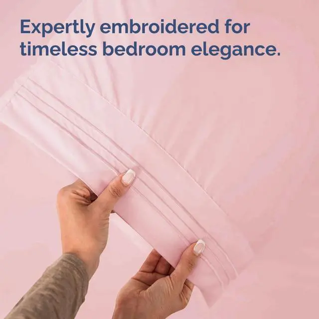 Alt view image 6 of 7 - Queen Pillow Cases Set of 2 - Ultra Soft Hotel Quality Pillowcase Covers - Comfy, Cozy & Wrinkle Free - Shrinkage, Stain & Fade Resistant - Machine Washable Pillow Protectors - 2 Piece Set - Baby Pink