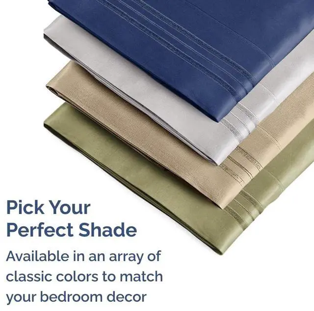 Alt view image 7 of 7 - Queen Pillow Cases Set of 2 - Ultra Soft Hotel Quality Pillowcase Covers - Comfy, Cozy & Wrinkle Free - Shrinkage, Stain & Fade Resistant - Machine Washable Pillow Protectors - 2 Piece Set - Sky Blue