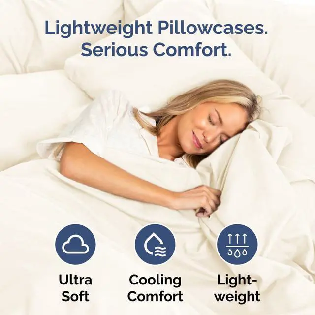Alt view image 3 of 7 - Queen Pillow Cases Set of 4 - Ultra Soft Hotel Quality Pillowcase Covers - Comfy, Cozy & Wrinkle Free - Shrinkage, Stain & Fade Resistant - Machine Washable Pillow Protectors - 4 Piece Set - Off White