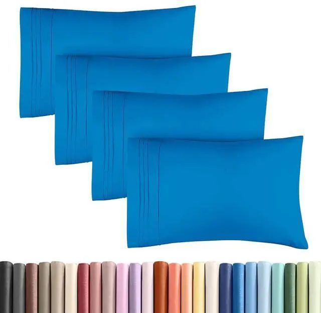 Main image of King Standard Pillow Cases Set of 4 - Soft Hotel Quality Pillowcase Covers - Comfy Bedding for Women, Men, Kids & Teens - Machine Washable Pillow Protectors - 4 Piece Set - King Standard Royal Blue