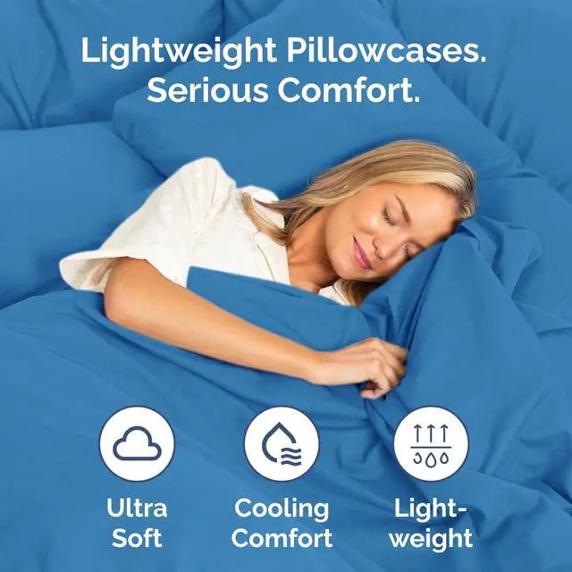 Alt view image 3 of 7 - King Standard Pillow Cases Set of 4 - Soft Hotel Quality Pillowcase Covers - Comfy Bedding for Women, Men, Kids & Teens - Machine Washable Pillow Protectors - 4 Piece Set - King Standard Royal Blue