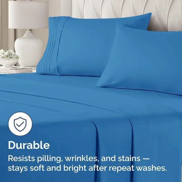 Alt view image 4 of 7 - King Standard Pillow Cases Set of 4 - Soft Hotel Quality Pillowcase Covers - Comfy Bedding for Women, Men, Kids & Teens - Machine Washable Pillow Protectors - 4 Piece Set - King Standard Royal Blue