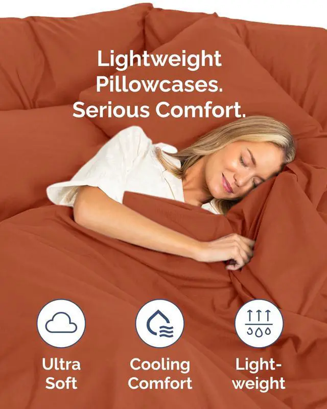 Alt view image 3 of 7 - King Pillow Cases Set of 10 - Ultra Soft Hotel Quality Pillowcase Covers - Comfy & Wrinkle Free - Shrink, Stain & Fade Resistant - Soft, Machine Washable Pillow Protectors - 10 Piece Set - Terracotta