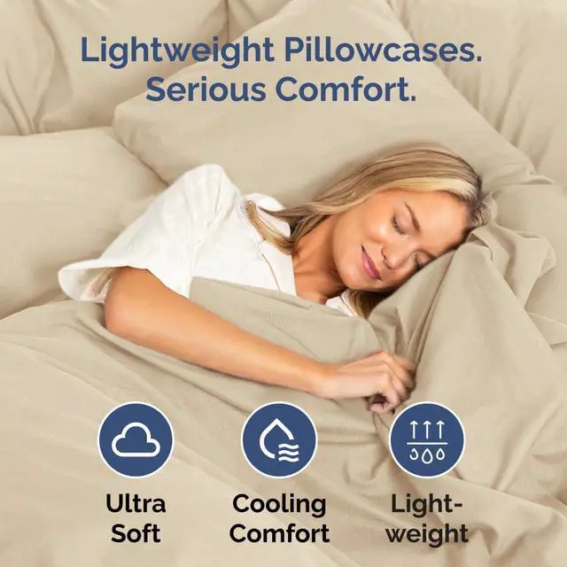 Alt view image 3 of 7 - Queen Pillow Cases Set of 4 - Ultra Soft Hotel Quality Pillowcase Covers - Comfy, Cozy & Wrinkle Free - Shrinkage, Stain and Fade Resistant - Machine Washable Pillow Protectors - 4 Piece Set - Cream