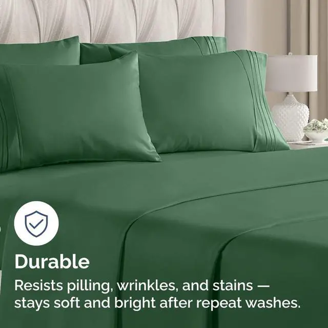 Alt view image 4 of 7 - Queen Pillow Cases Set of 8 - Ultra Soft Hotel Quality Pillowcase Covers - Comfy & Wrinkle Free - Shrink & Fade Resistant - Easy-Care, Machine Washable Pillow Protectors - 8 Piece Set - Emerald Green