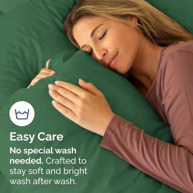 Alt view image 6 of 7 - Queen Pillow Cases Set of 8 - Ultra Soft Hotel Quality Pillowcase Covers - Comfy & Wrinkle Free - Shrink & Fade Resistant - Easy-Care, Machine Washable Pillow Protectors - 8 Piece Set - Emerald Green