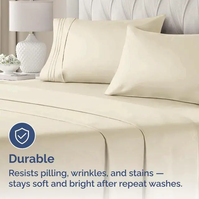 Alt view image 4 of 7 - Queen Pillow Cases Set of 2 - Ultra Soft Hotel Quality Pillowcase Covers - Comfy, Cozy & Wrinkle Free - Shrinkage, Stain and Fade Resistant - Machine Washable Pillow Protectors - 2 Piece Set - Wheat