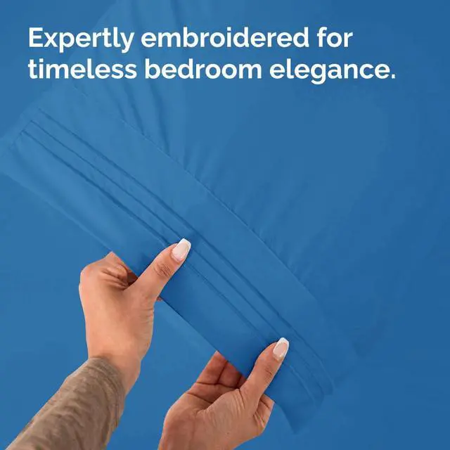 Alt view image 6 of 7 - Queen Pillow Cases Set of 4 - Ultra Soft Hotel Quality Pillowcase Covers - Comfy, Cozy & Wrinkle Free - Shrink, Stain & Fade Resistant - Machine Washable Pillow Protectors - 4 Piece Set - Royal Blue