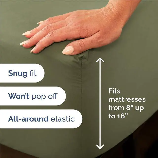Alt view image 3 of 7 - King Size 4 Piece Sheet Set - Comfy Breathable & Cooling Sheets - Hotel Luxury Bed Sheets for Women and Men - Deep Pockets, Easy-Fit, Soft and Wrinkle Free Sheets - Sage Green Oeko-Tex Bed Sheet Set