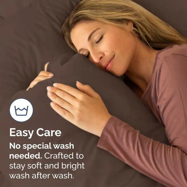 Alt view image 5 of 7 - King Standard Pillow Cases Set of 4 - Soft Hotel Quality Pillowcase Covers - Comfy Bedding for Women, Men, Kids & Teens - Machine Washable Pillow Protectors - 4 Piece Set - King Standard Size Brown