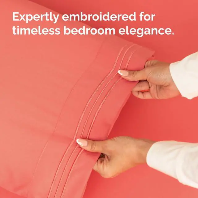 Alt view image 6 of 7 - Body Pillowcases Set of 4-20x54 Long Body Pillow Case - Soft Body Pillow Cover for Sleeping & Side Sleepers - Comfy, Cozy Breathable & Fade Free - Machine Washable w/Envelope Enclosure - (Coral)