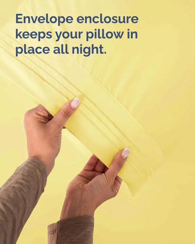 Alt view image 7 of 7 - King Pillow Cases Set of 8 - Ultra Soft Hotel Quality Pillowcase Covers - Cozy & Wrinkle Free - Shrink, Stain and Fade Resistant - Easy-Care, Machine Washable Pillow Protectors - 8 Piece Set - Yellow