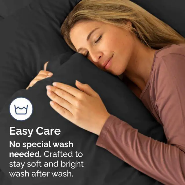 Alt view image 5 of 7 - King Pillow Cases Set of 4 - Ultra Soft Hotel Quality Pillowcase Covers - Comfy, Cozy & Wrinkle Free - Shrinkage, Stain and Fade Resistant - Machine Washable Pillow Protectors - 4 Piece Set - Black
