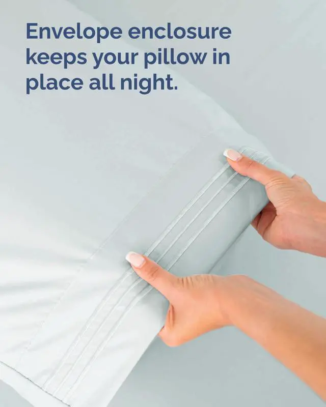 Alt view image 7 of 7 - King Standard Pillow Cases Set of 8 - Ultra Soft Hotel Quality Pillowcase Covers - Cozy & Wrinkle Free - Shrink, Stain and Fade Resistant - Machine Washable Pillow Protectors - 8 Piece Set - Sky Blue