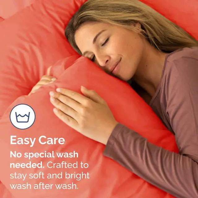 Alt view image 5 of 7 - Queen Pillow Cases Set of 2 - Ultra Soft Hotel Quality Pillowcase Covers - Comfy, Cozy & Wrinkle Free - Shrinkage, Stain and Fade Resistant - Machine Washable Pillow Protectors - 2 Piece Set - Coral