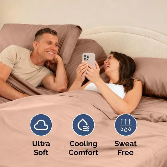 Alt view image 5 of 7 - Flex Top Split Head King 4 Piece Sheet Set - Ultra-Soft, Breathable & Cooling Bed Sheets Set - Hotel Luxury Bedding for Women & Men with Deep Pockets - Wrinkle Free & Fade Resistant - Oeko-Tex - Mauve
